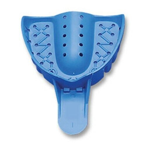 58-0921884 #1 Perforated Large Upper Full-Arch Blue Plastic Impression Trays, Package of 12.
