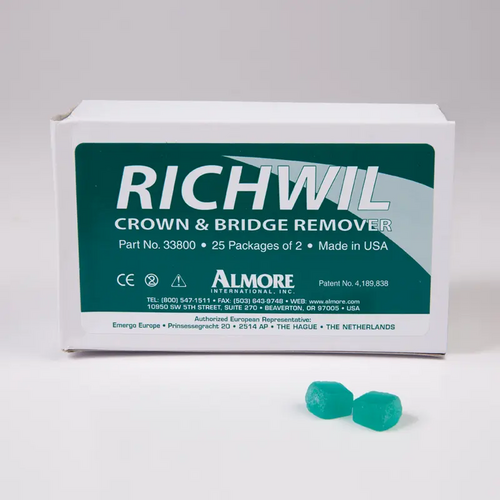 74-33800 Richwil adhesive resin crown and bridge remover, box of 50 removers.