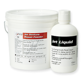 33-1250-C Jet Denture Repair Acrylic - Clear, Fast Set, Self-Cure, 5-lb Drum of Powder Only