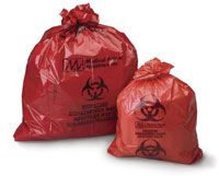 157-104M Biohazard Red Waste Bag, to Collect, Store and Transport Biohazard/Infectious Waste, 1.2 mil