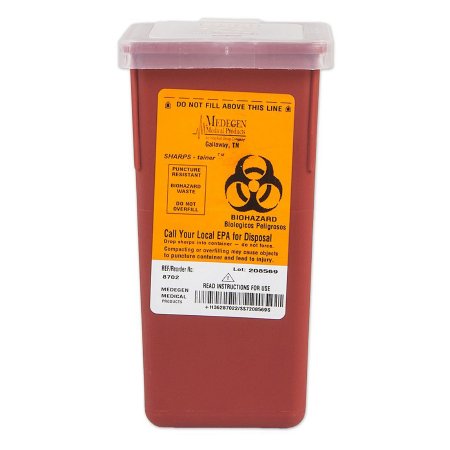 157-8702 Medical Action 1 Quart Red Sharps Container