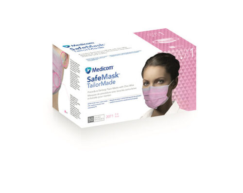 16-2071 Ear-Loop Face Mask PINK Low Barrier PFE >=98% at 0.1 micron, BFE >=95%, Fluid Resistant. Enables the wearer to create a tight seal around the face wit