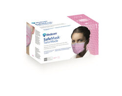 Ear-Loop Face Mask PINK Low Barrier PFE >=98% at 0.1 micron, BFE >=95%, Fluid Resistant. Enables the wearer to create a tight seal around the face wit