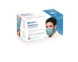 Ear-Loop Face Mask BLUE High Barrier PFE >=98% at 0.1 micron, BFE >=98%, Fluid Resistant. Enables the wearer to create a tight seal around the face wi