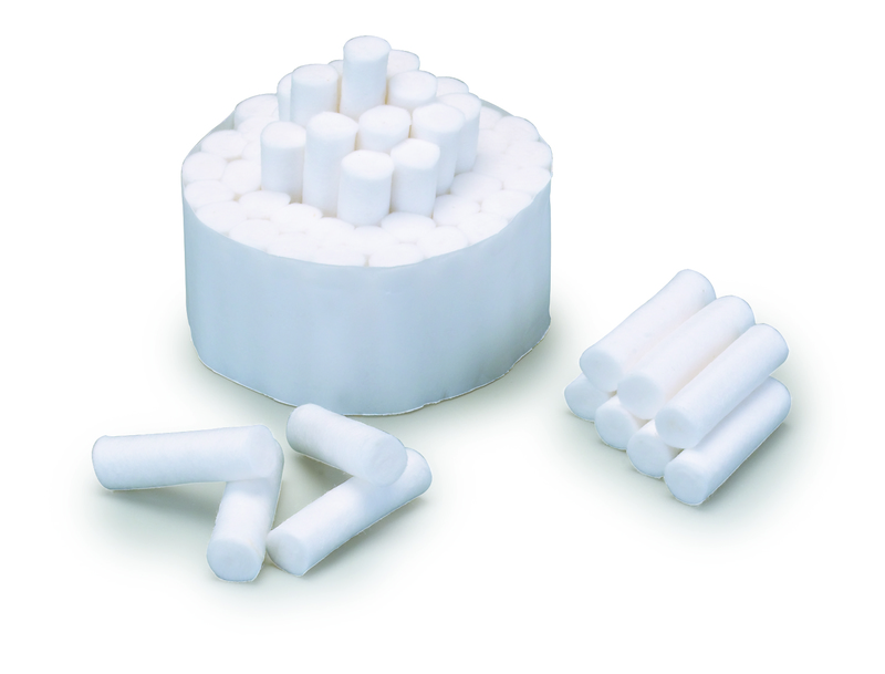 16-4554 Plain Wrapped Cotton Rolls 1-1/2 x 3/8, #2 Medium Non-Sterile, Box of 2000.