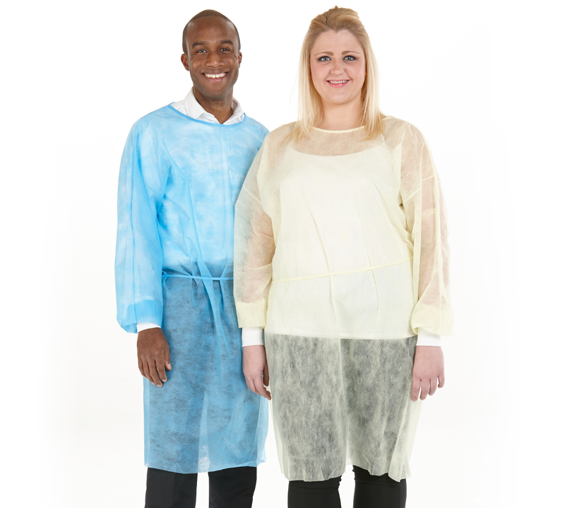 16-8114-D Form-Fit Isolation Gown - Bright Blue - X-Large 12/Pk.