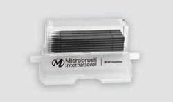 102-MPX Microbrush-X - Extended, Extra-Thin Applicators, Black, pack of 100 with dispenser