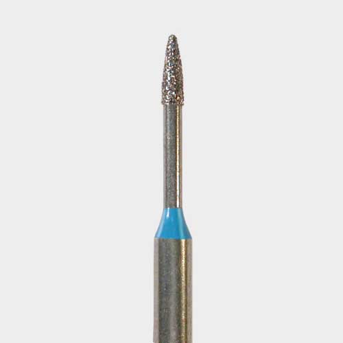 124-1509.3M FG #1509.3 (889.009) Medium Grit, Bevel Margin Flame Shaped Disposable Diamond Bur, Pack of 25.