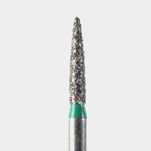 124-1512.6CS FG #1512.6 SS Short Shank (S862.012) Coarse Grit, Flame shape Disposable Diamond Bur, Pack of 25.