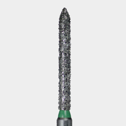 FG #1812.10 (886.012) Medium Grit, Beveled End Cylinder Disposable Diamond Bur, Pack of 25.