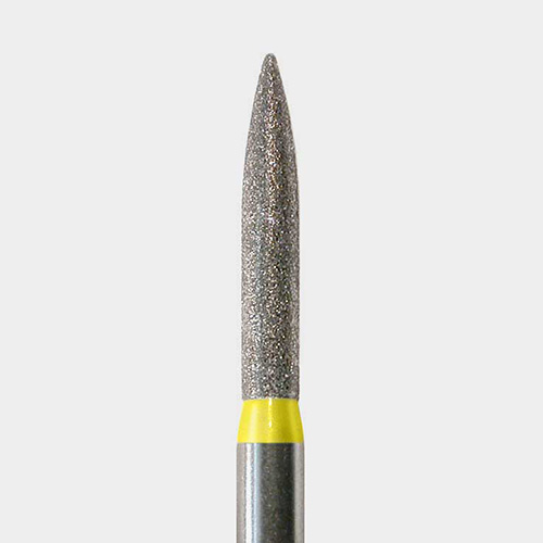 124-3516.8VF FG #3516.8 (862.016) Very Fine Grit, Flame Shaped Disposable Diamond Bur, Pack of 25.