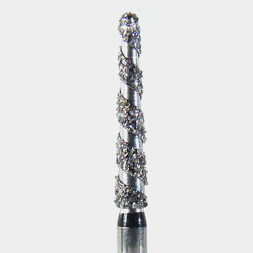 124-8116.10C FG #8116.10 (850.016) Coarse grit, Round End Taper High Performance Diamond Bur with Cooling Spiral Channels, Single Use, Package of 25 burs.