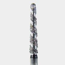 FG #8116.10 (850.016) Coarse grit, Round End Taper High Performance Diamond Bur with Cooling Spiral Channels, Single Use, Package of 25 burs.
