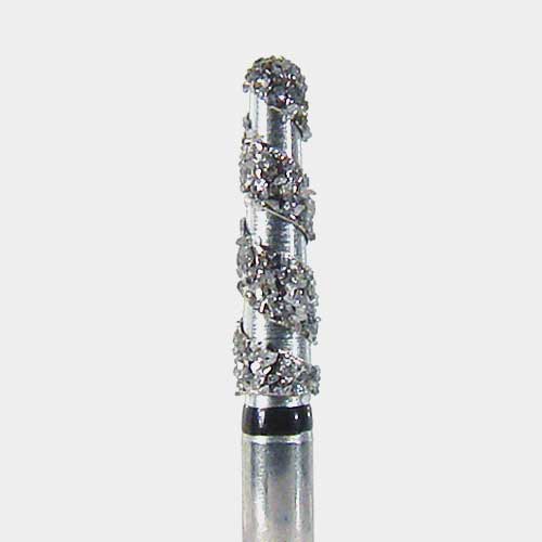 124-8118.7C FG #8118.7 (856.018) Coarse grit, Round End Taper High Performance Diamond Bur with Cooling Spiral Channels, Single Use, Package of 25 burs.