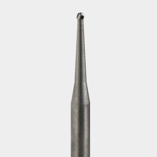 124-FGSL1/2 FG #1/2 SL (Surgical Length) Round Carbide Bur, Package of 25 Burs.