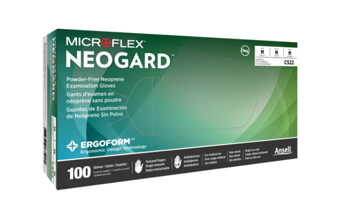 600-C523 NeoGard PF Chloroprene Gloves Large, 100/bx
