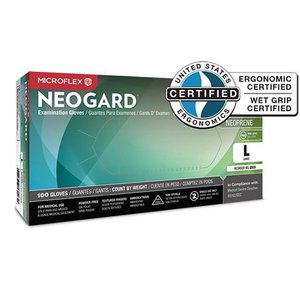 NeoGard PF Chloroprene Gloves Medium, 100/bx