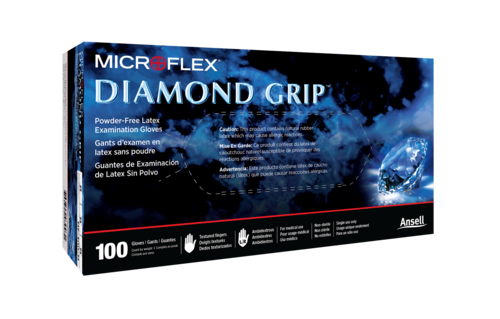 600-MF-300-L Diamond Grip PF Latex Gloves, Large, 10bx/cs