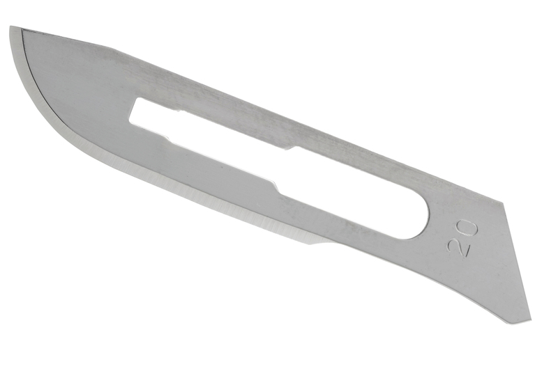 52-2001T-20 Myco #20 Sterile Carbon Steel Surgical Blades, 100/bx