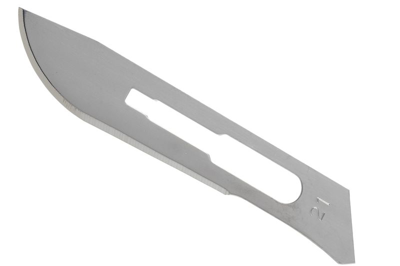 52-2001T-21 Myco #21 Sterile Carbon Steel Surgical Blades, 100/bx