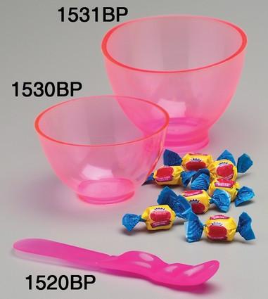 57-1532BPS Candeez Scented Flexible Mixing Bowls Set 2/Pk. Pink with Bubblegum Scent. Set includes 1 Medium Bowl 4 x 2.5, volume 350cc, 1 Large Bowl 4.5 x