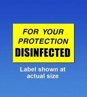 Disinfected Label, OSHA Compliance Label systems for all healthcare facility needs. Easily identify all disinfected areas, 1.625 x 1, 250 per roll.