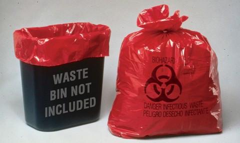 57-1961B 16 gallon infectious waste bag, box of 100 bags.