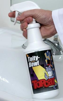 57-3524 TopCat Toity-Bowl & Tile Cleaner, ready-to-use, high-foaming clinging spray that cleans and deodorizes in one step. Perfect for use on toilets, urinal