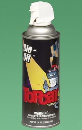 57-3529 TopCat Blo-Off Aerosol. A powerful blast of air removes dust, dirt and lint from hard to reach places. Safely cleans data processing equipment, comput