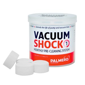 Vacuum Shock Time Release Tablets 6/Jar. For initial cleaning and decontamination dental vacuum system, release constant flow of highly concentrated a
