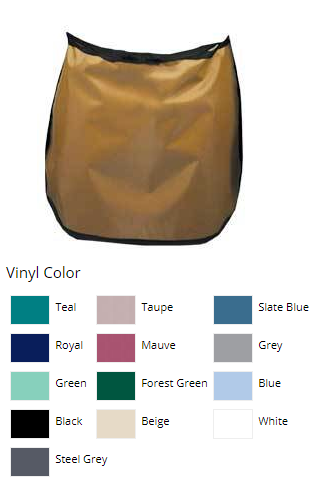 57-35L-Beige Cling Shield Lap Apron, Beige 24 x 18.125, 0.3mm lead, covers pelvic and gonadal area. Extra long straps can be tied in the front or back. Vinyl fa
