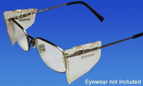 57-3611 Side Shields, Clear, Slip-On Rigid Plastic Shields, Easily add much needed protection to your existing prescription eyewear. Just attach shields to th