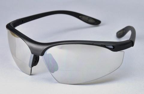 57-3746B Kool Daddy Eyewear, 1.5 Diopter Grey Indoor-Outdoor Lens/Black Frames. Combines a protective safety glass with the magnification you need by molding a