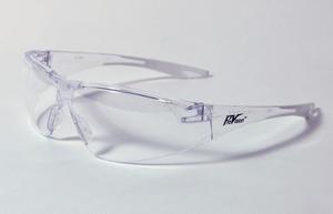 Chic Eyewear - Clear Lens & frame with White Tips. Designed to fit smaller, more narrow facial structure. Mono-lens construction with wraparound lens.