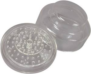 62-hole Rotary Bur Blocks Organizer Combination. Made of clear plastic with a dome-shaped cover, Turns 360 degrees for easy access to burs. Non-autocl