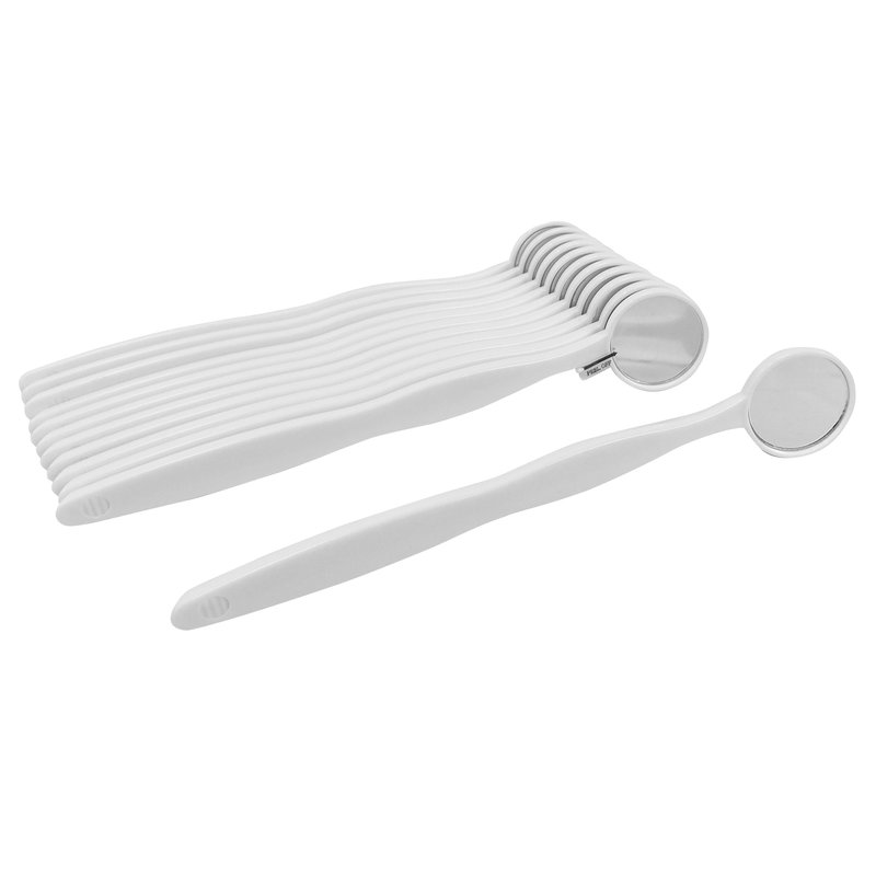 57-93 White One-Piece Disposable Plastic Mouth Mirror. Clear, distortion-free mirrors and an ergonomic handle with cheek-retracting strength. Ultra-thin ref