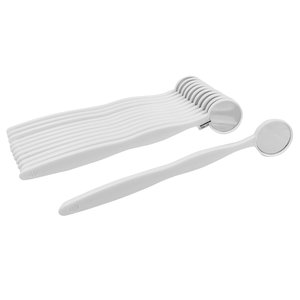 White One-Piece Disposable Plastic Mouth Mirror. Clear, distortion-free mirrors and an ergonomic handle with cheek-retracting strength. Ultra-thin ref