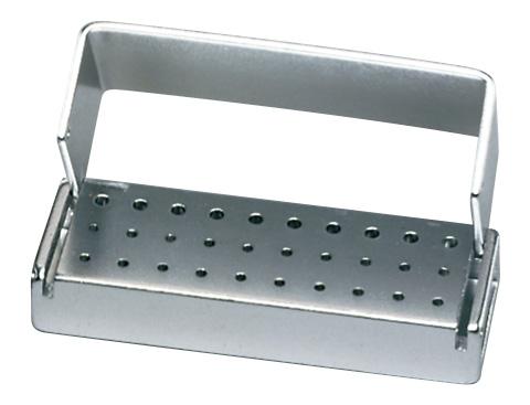 57-T30C-LATCH 30-Hole LA Anodized Aluminum Bur Block. Holds 30 LA Burs. Can be autoclaved, dry-heat sterilized, chemiclaved or placed in an ultrasonic cleaner. With