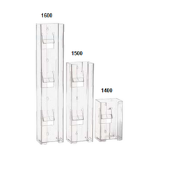 Clear Acrylic Vertical Glove Box Holder/Dispenser, 5-3/4" W x 10" H x 3-3/4" D, Single holder.