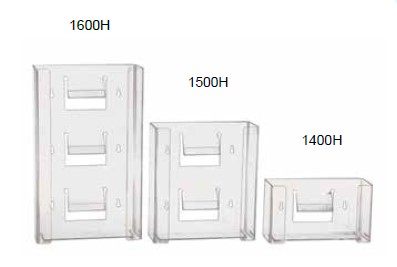 700-1600H Clear Acrylic Triple Horizontal Glove Box Holder/Dispenser, 10