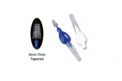 Interdental Brushes, 3mm-7mm Tapered Wide 50/Bx. Assorted in Dark Blue & White.
