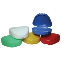 Standard Retainer Box - White, Plastic with Hinged Lid, 3"W x 2-1/2"L x 1"H, Package of 12 Boxes.