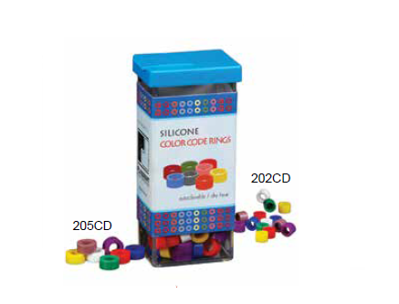 700-202CD-1 Code Rings - Standard WHITE 60/Box. Silicone Instrument Color Code Rings.