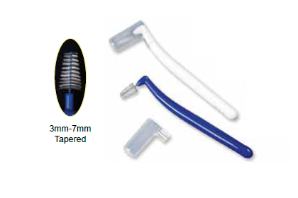 700-2050L Interdental Angled Brushes, 3mm-7mm Tapered Wide 50/Bx. Assorted in Dark Blue & White.