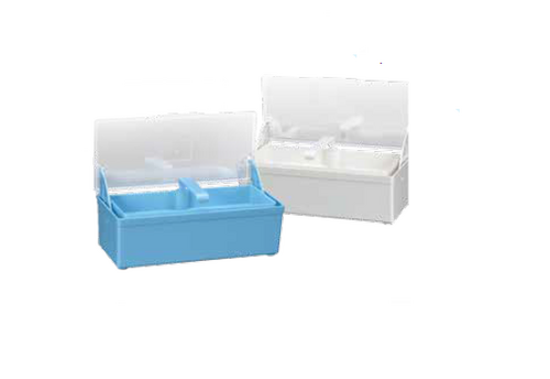 700-208GST-2 Blue Germicide Tray with Clear Lid, 10-3/8
