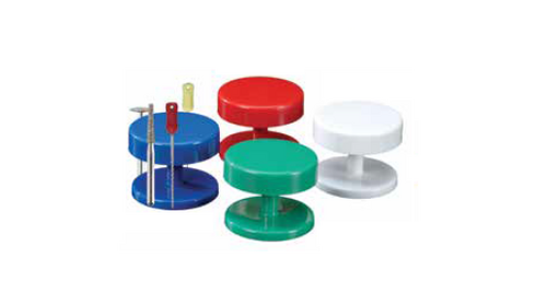 700-400MBS-1 White Magnetic Bur Stand, Round, single stand .