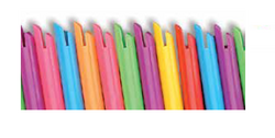 Plastic High Volume Evacuation Tips 100/Pk. Neon Colors, Vented, Bendable.