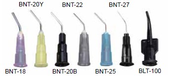 700-BNT-20Y 20 ga Pre-Bent Luer Lock Dispensing Tips, Yellow 100/Bag.
