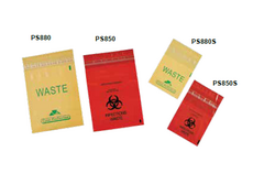 Stick-on Red Bio Hazard Waste Bags 9" x 10" 200/Bx. Infectious-waste disposal bag sticks up anywhere with a peel-and-stick adhesive strip. Peel off pr