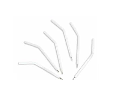700-TST-MT Disposable Universal Air/Water Syringe Tips, 3-Way White Plastic with Metal Core and Rounded Ends, 150/Pk.